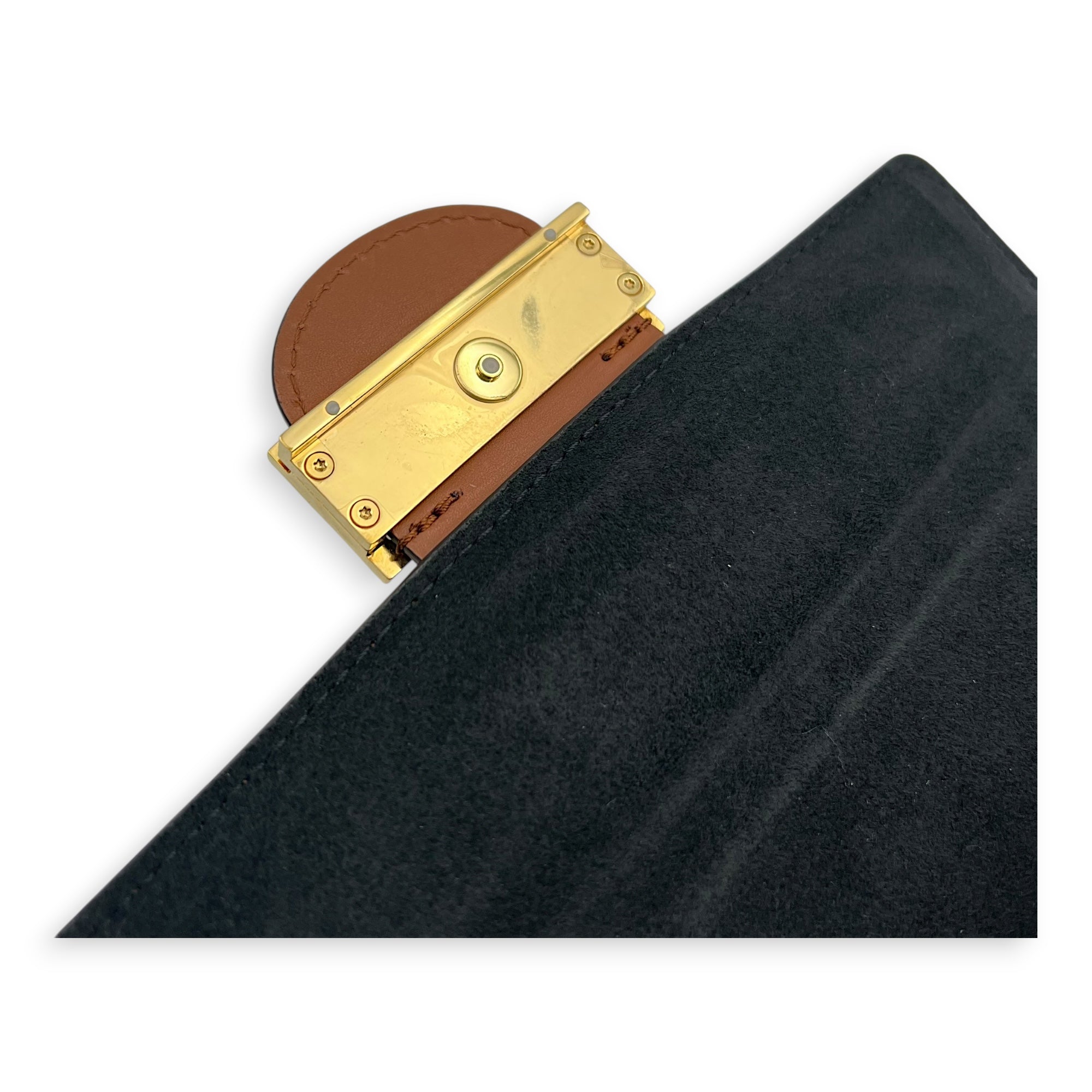 Dauphine Wallet On Chain Brown in Monogram Coated Canvas, Gold hardware