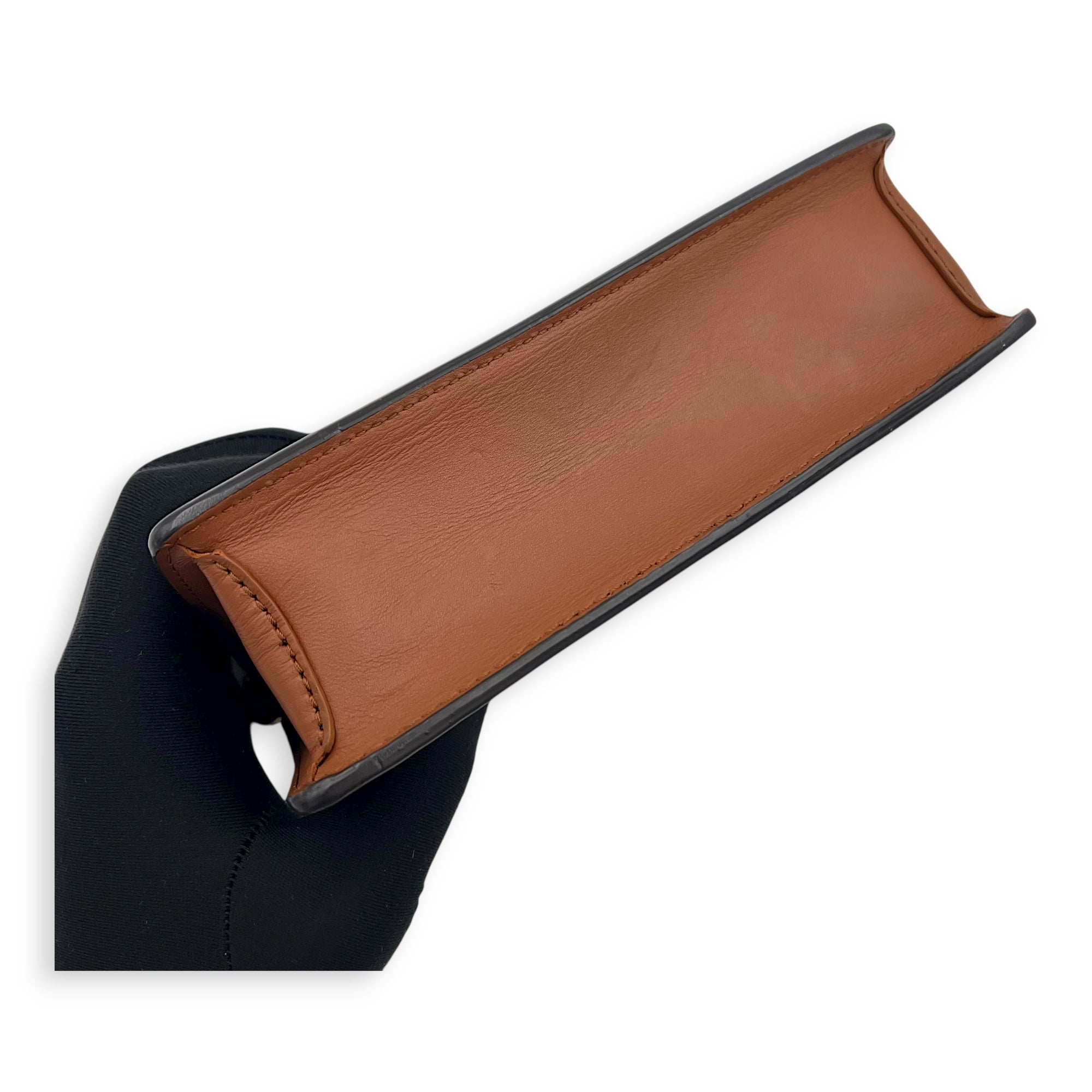 Dauphine Wallet On Chain Brown in Monogram Coated Canvas, Gold hardware