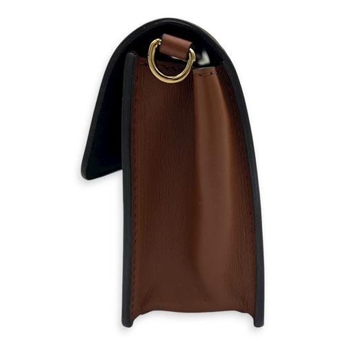 Dauphine Wallet On Chain Brown in Monogram Coated Canvas, Gold hardware