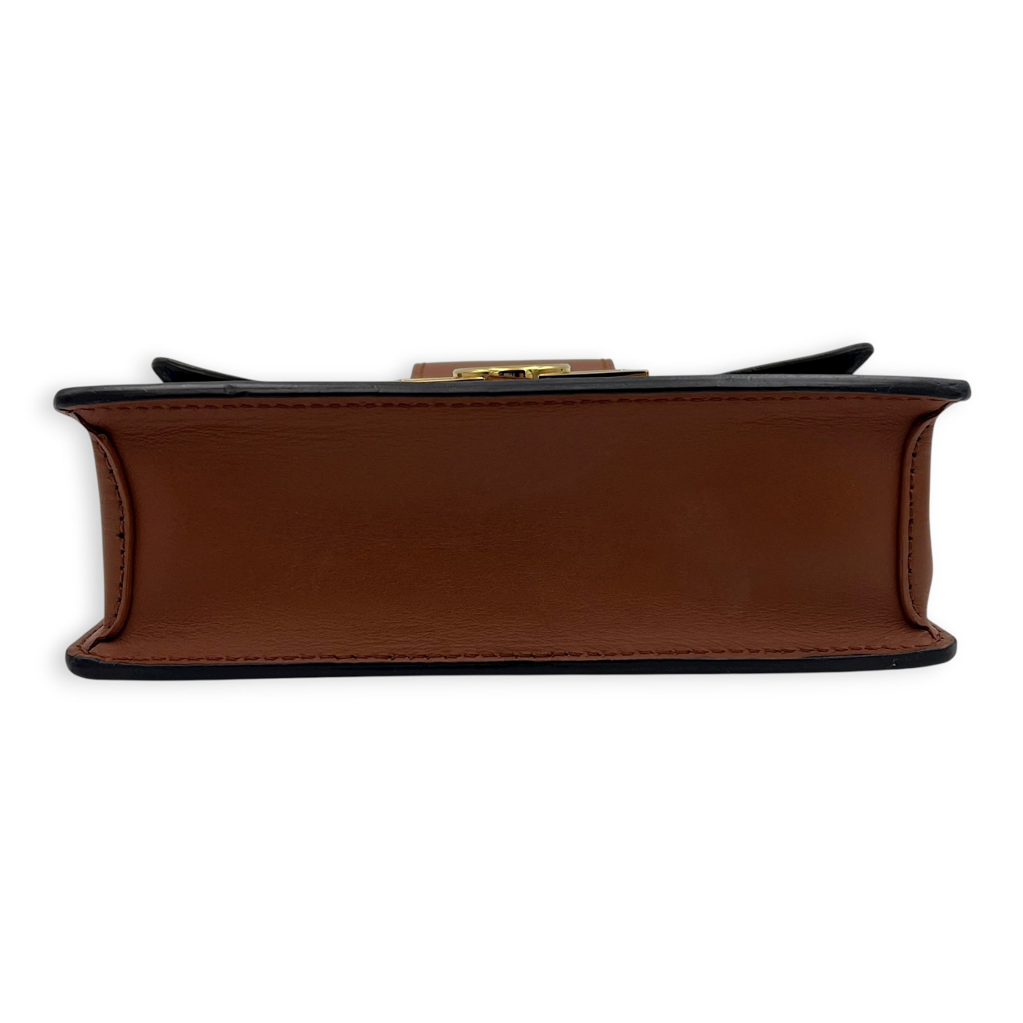 Dauphine Wallet On Chain Brown in Monogram Coated Canvas, Gold hardware