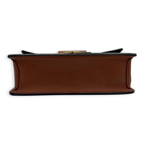 Dauphine Wallet On Chain Brown in Monogram Coated Canvas, Gold hardware