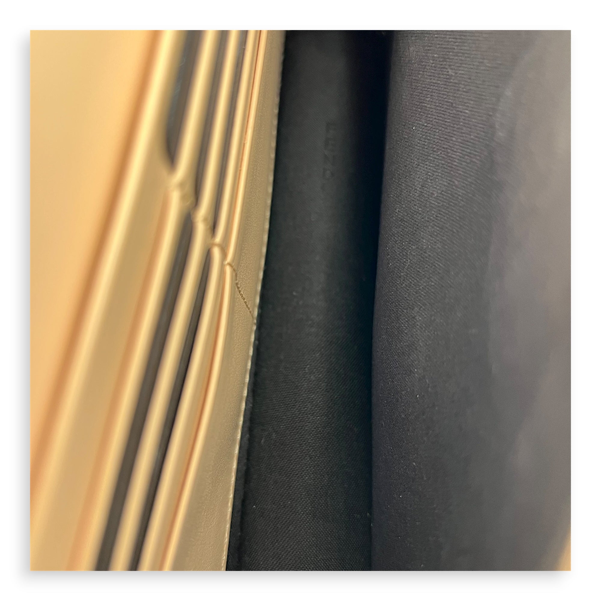 Logo Wallet On Chain Beige in Calfskin, Gold hardware