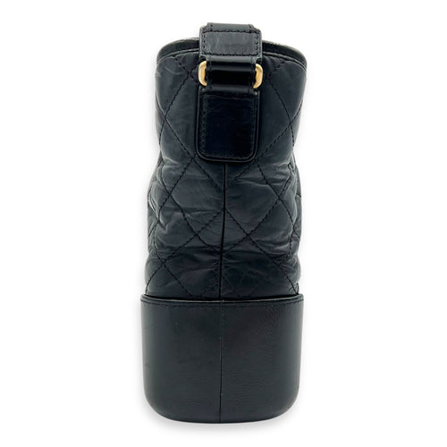Gabrielle Medium Black Crossbody Bag in Calfskin, Mixed hardware