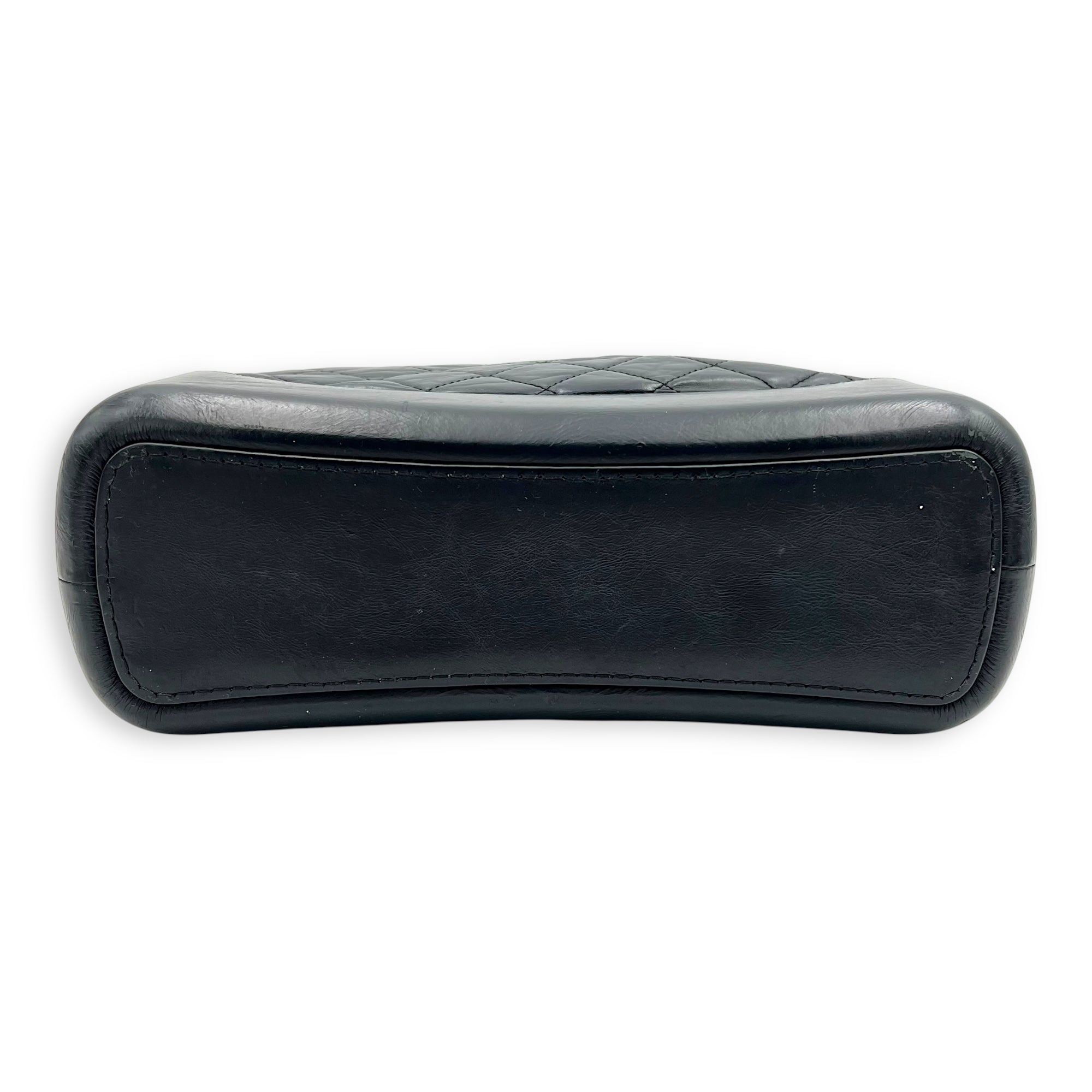 Gabrielle Medium Black Crossbody Bag in Calfskin, Mixed hardware