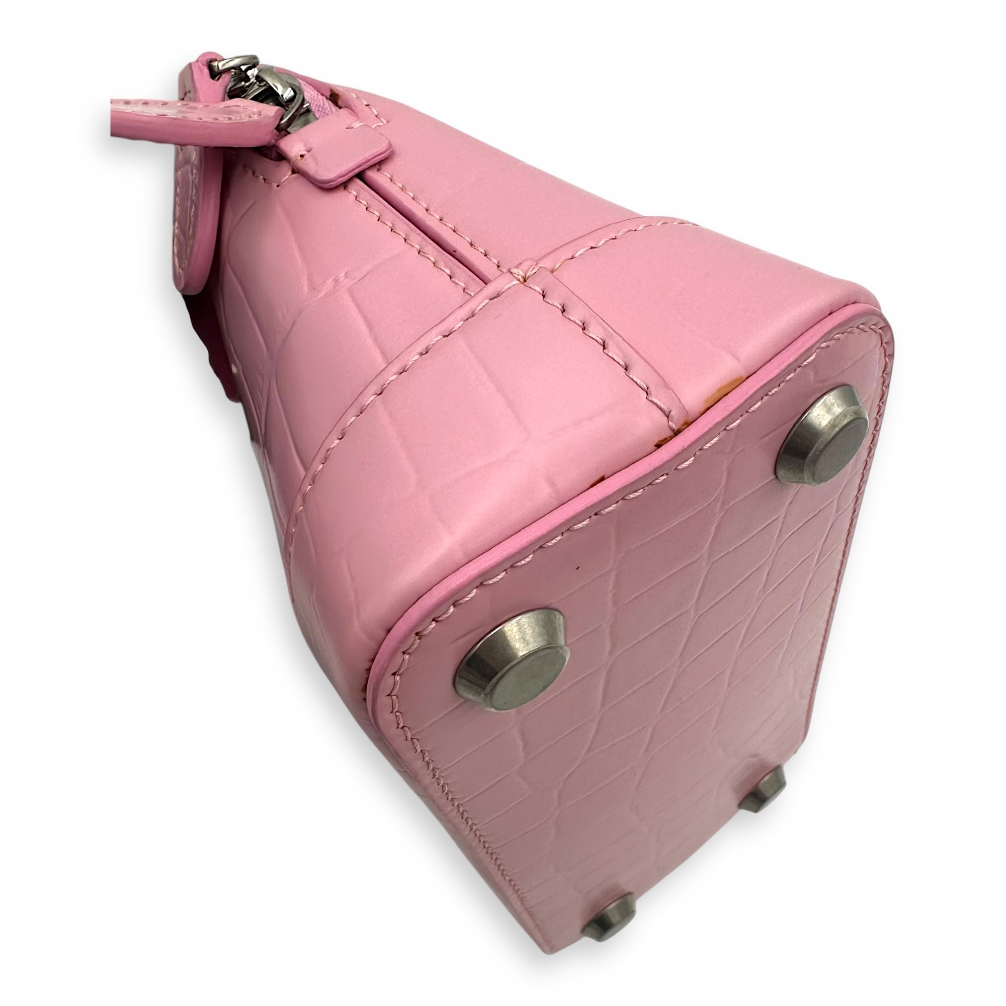 Ville Top Handle Bag Pink in Calfskin, Silver hardware