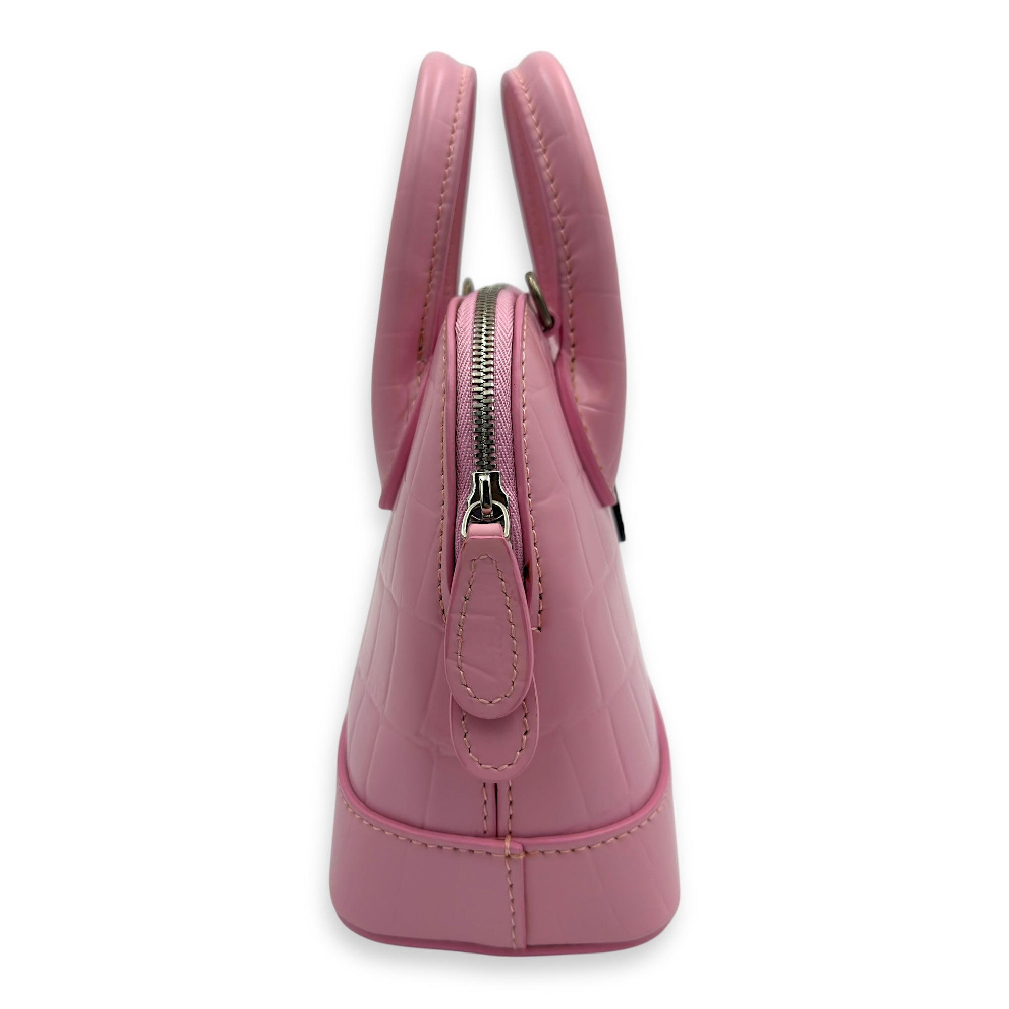 Ville Top Handle Bag Pink in Calfskin, Silver hardware