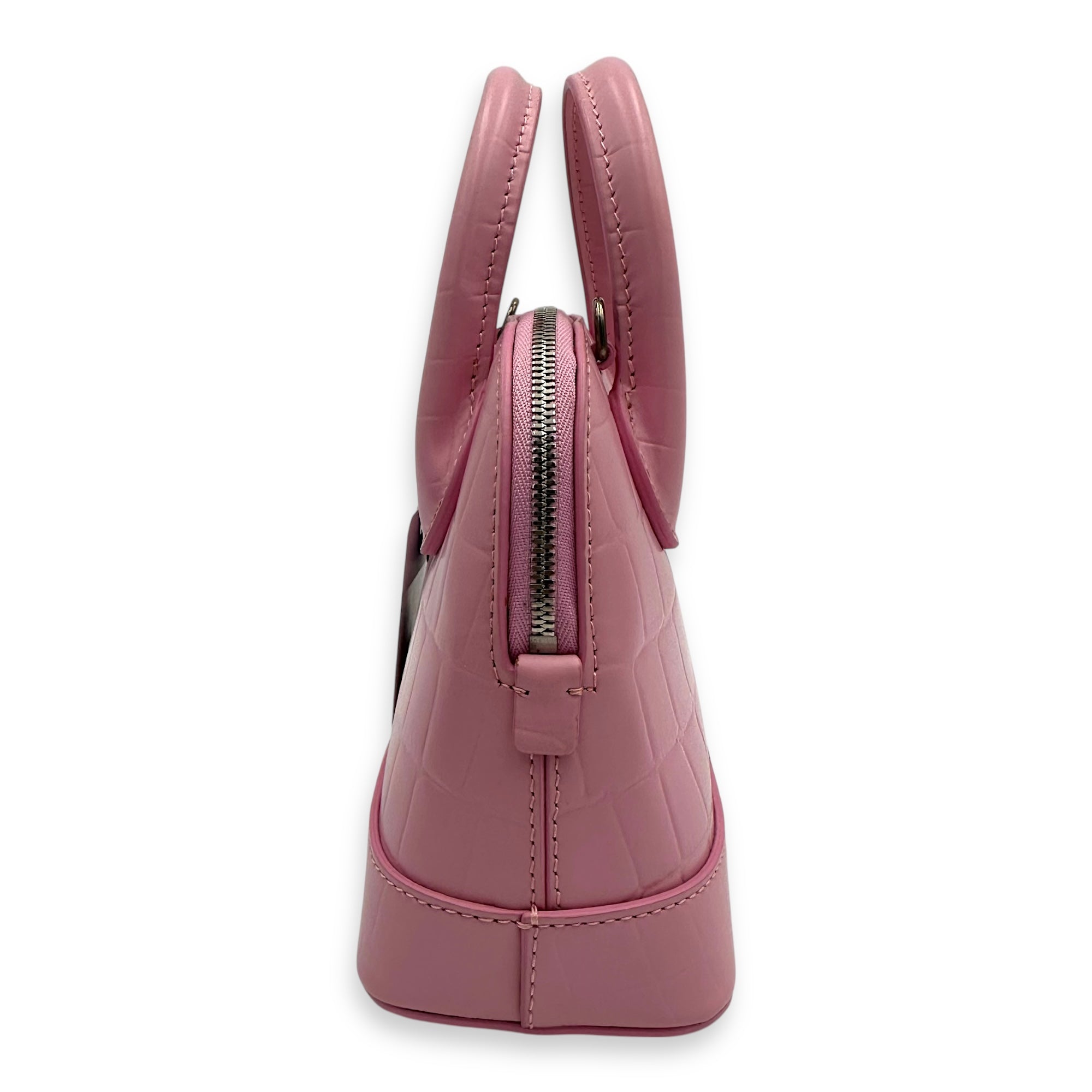 Ville Top Handle Bag Pink in Calfskin, Silver hardware