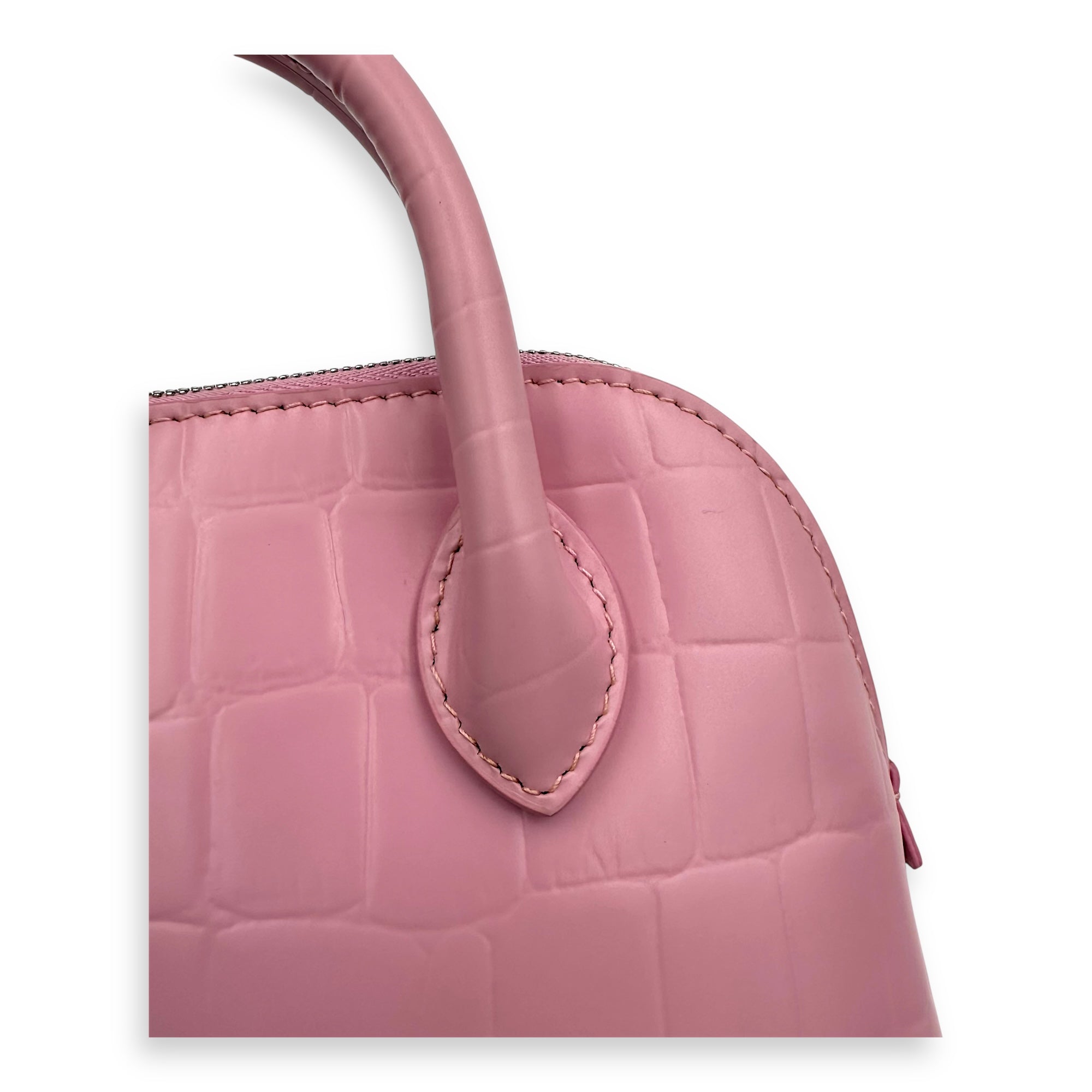 Ville Top Handle Bag Pink in Calfskin, Silver hardware