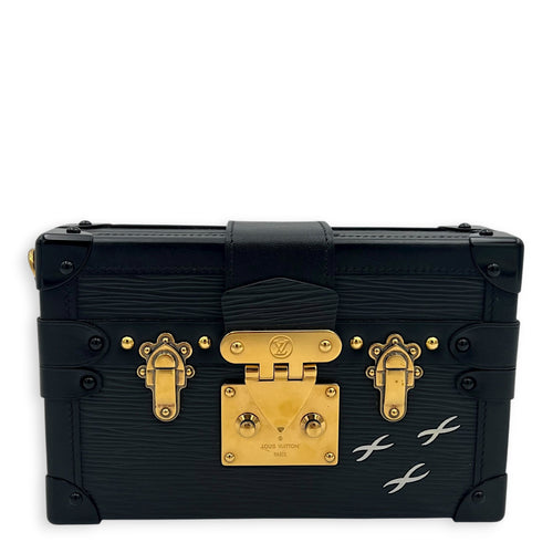 Petite Malle Crossbody Bag PM Black in Epi Leather, Gold hardware