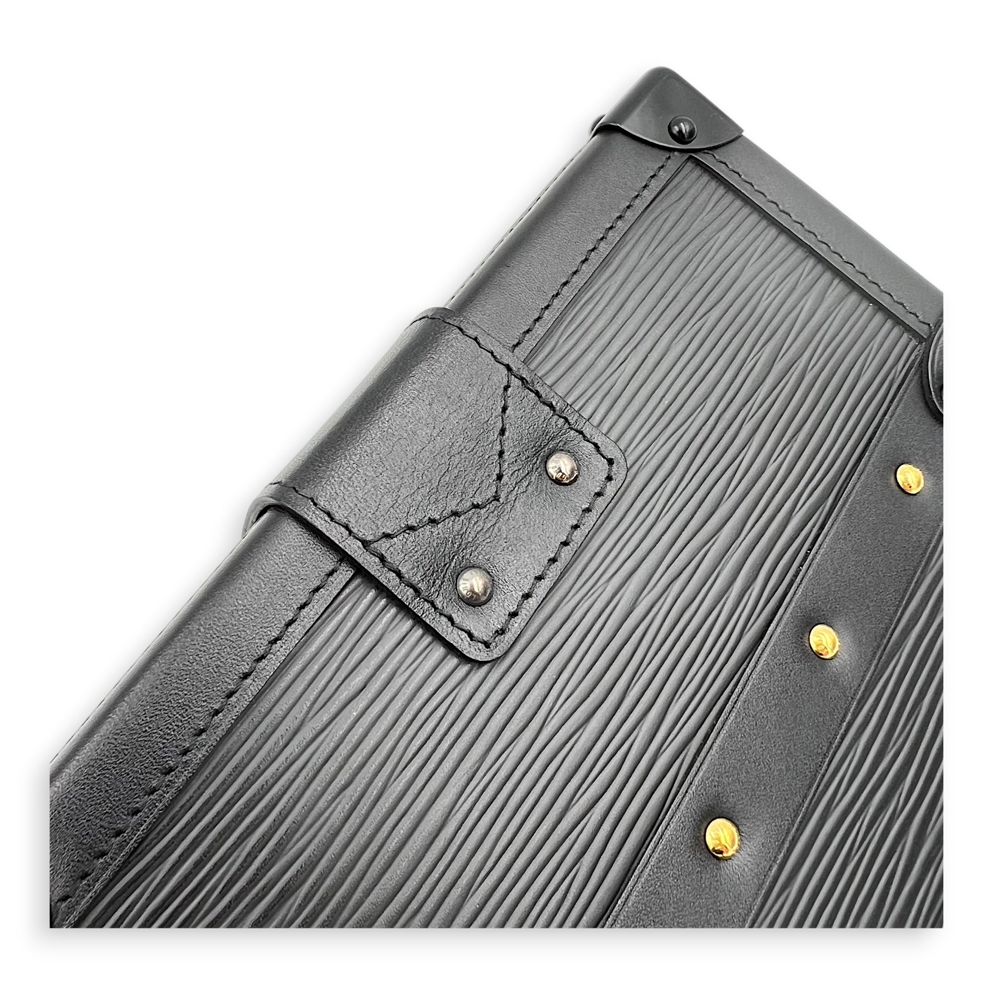 Petite Malle Crossbody Bag PM Black in Epi Leather, Gold hardware