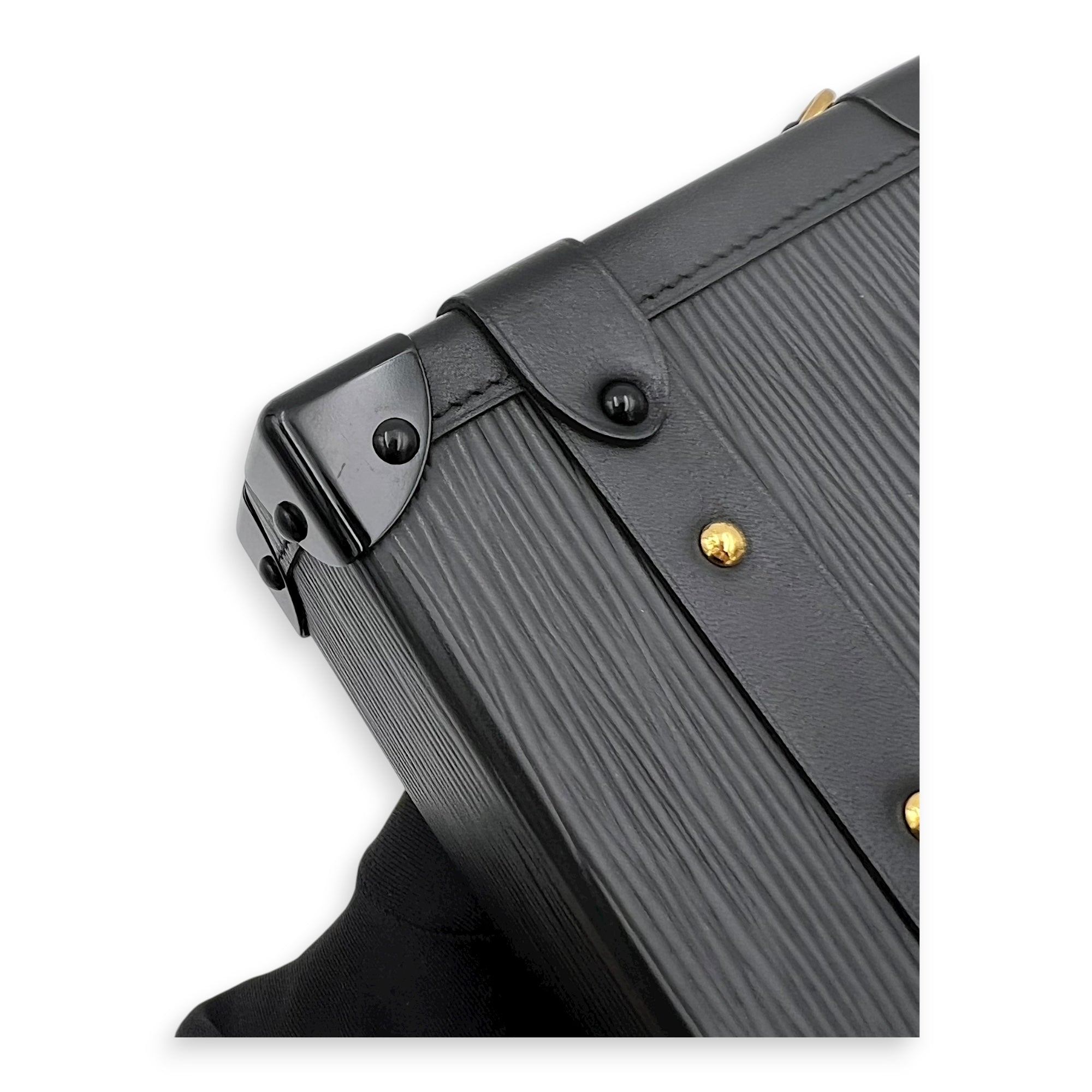 Petite Malle Crossbody Bag PM Black in Epi Leather, Gold hardware