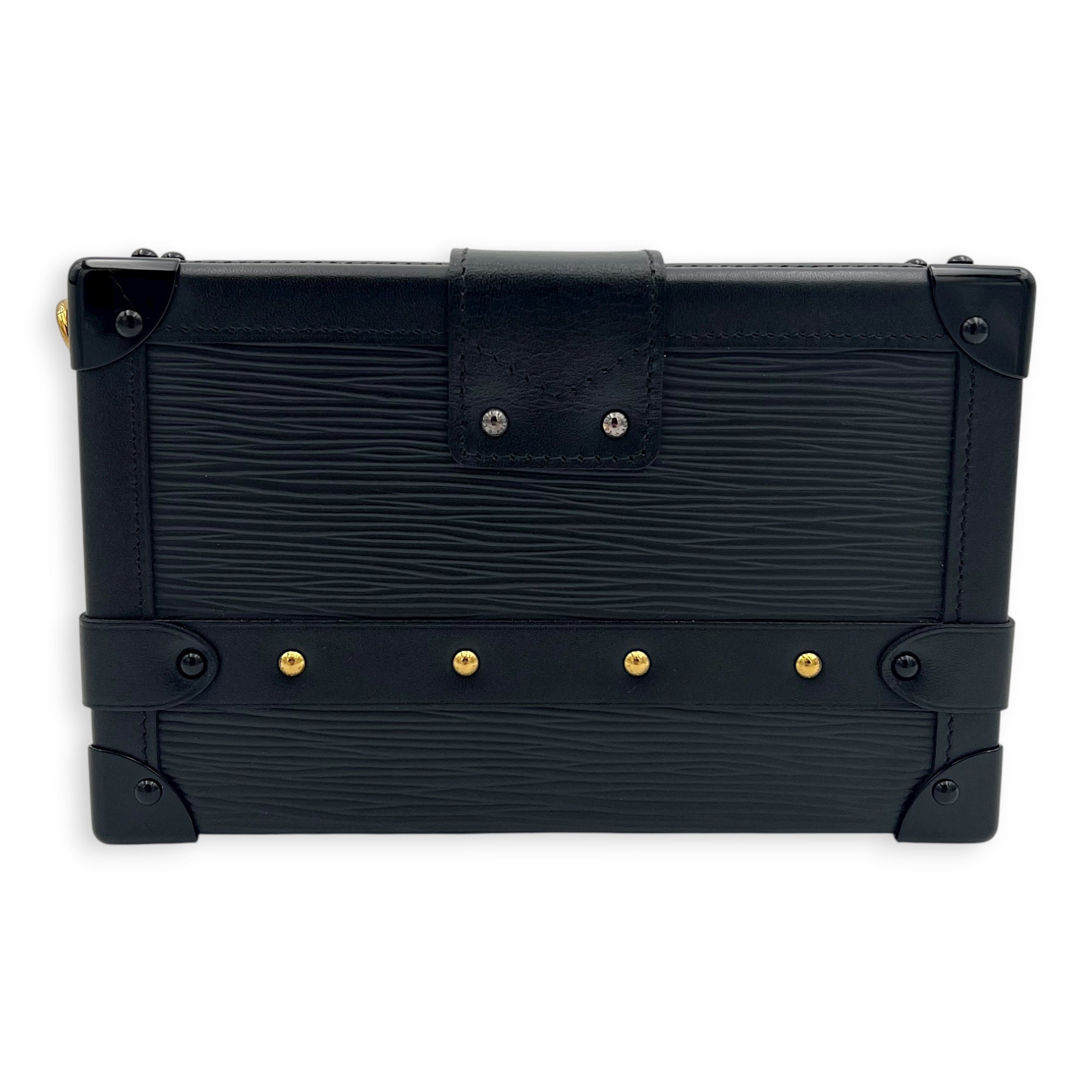 Petite Malle Crossbody Bag PM Black in Epi Leather, Gold hardware