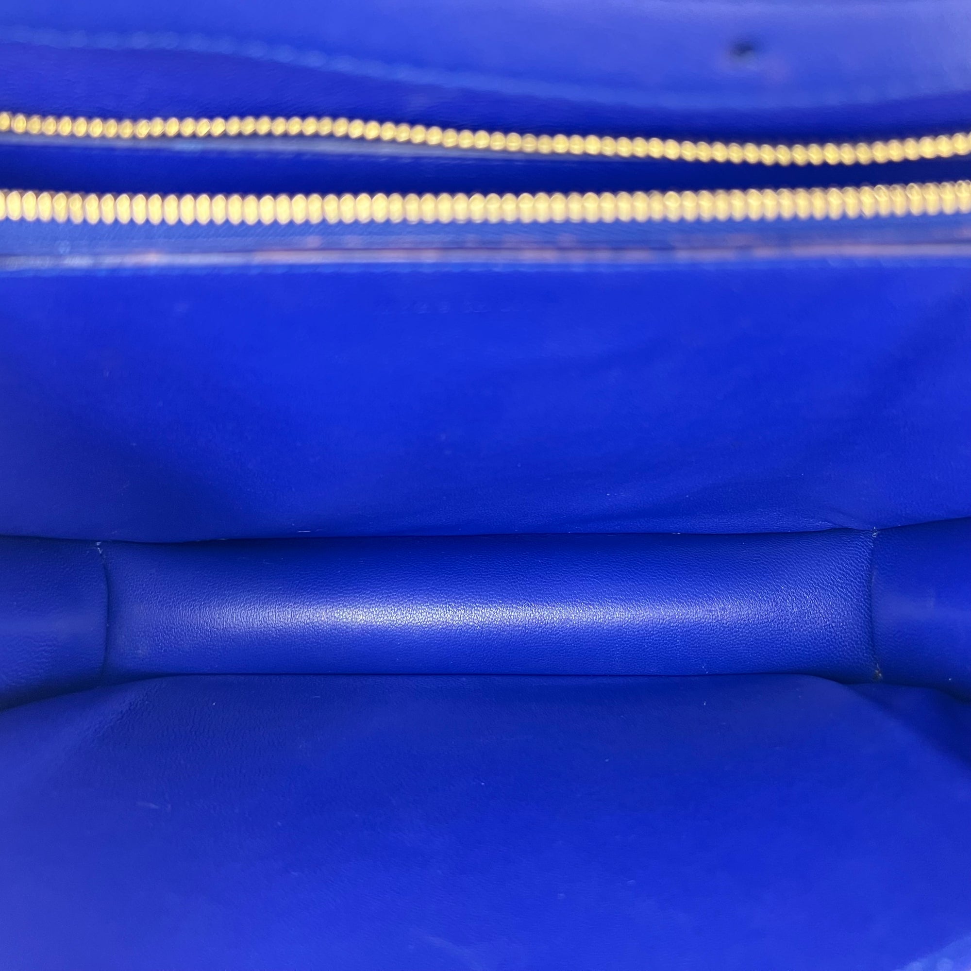 Box Crossbody Bag Blue in Calfskin, Gold hardware