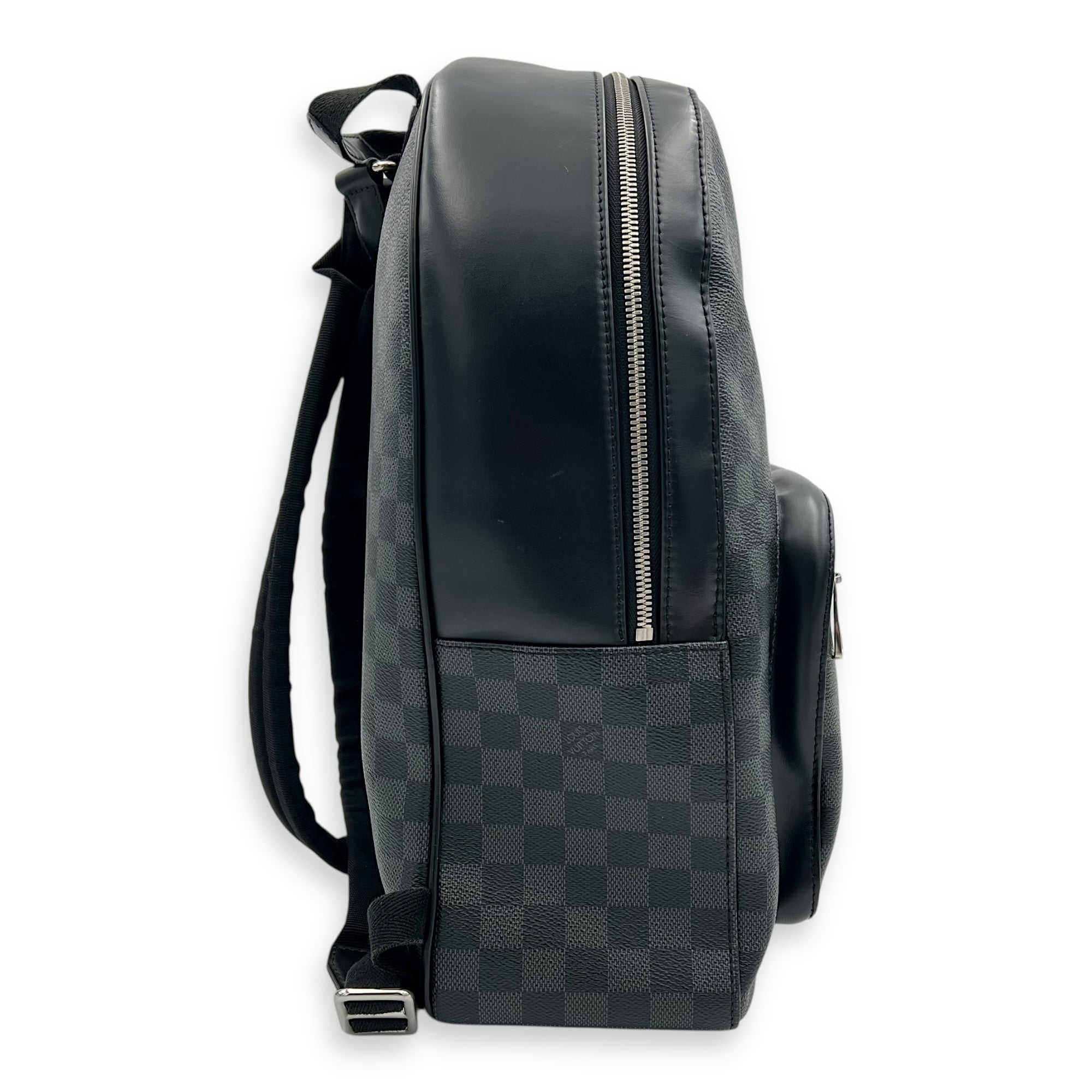 Josh Backpack Graphite in Coated Canvas, Silver hardware