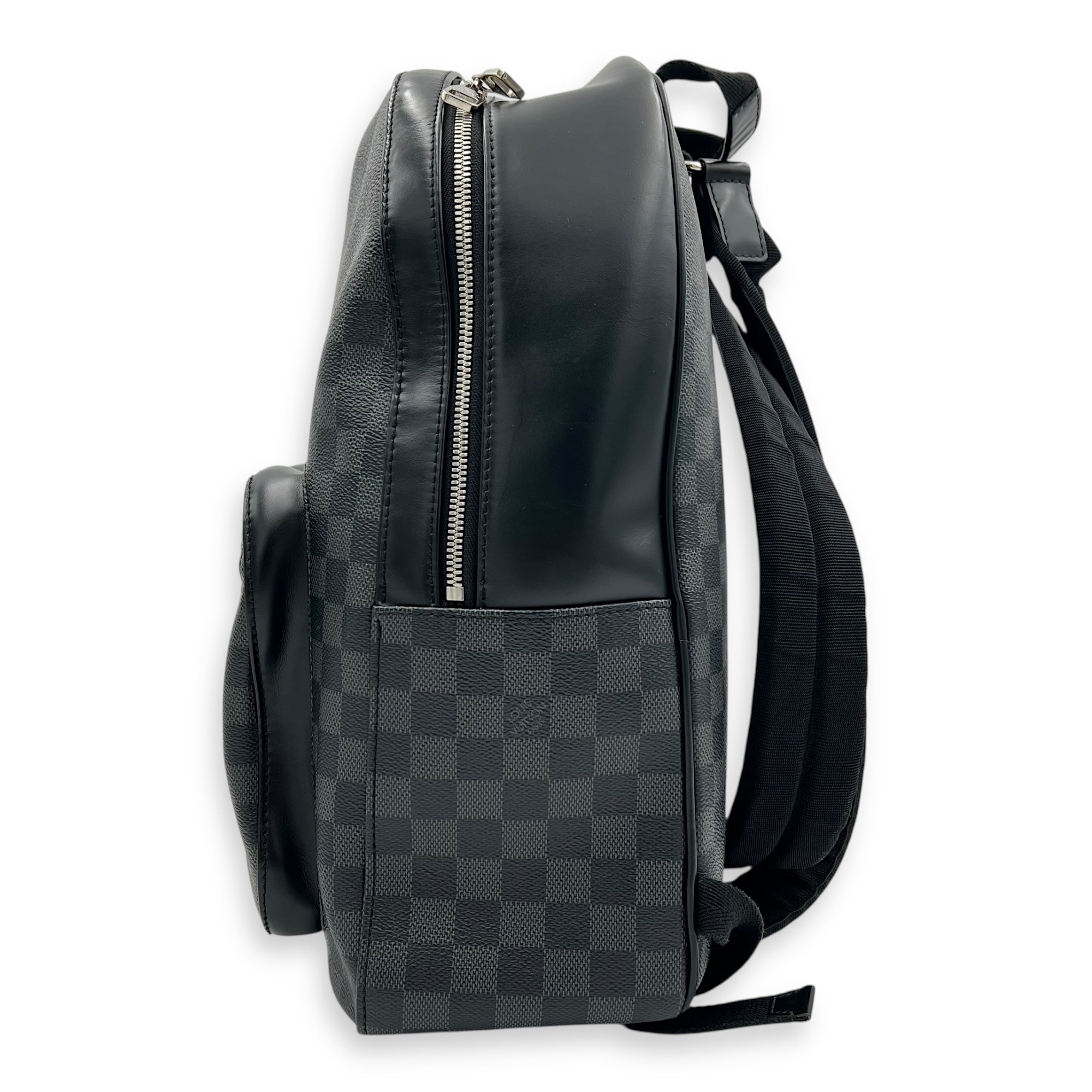 Josh Backpack Graphite in Coated Canvas, Silver hardware