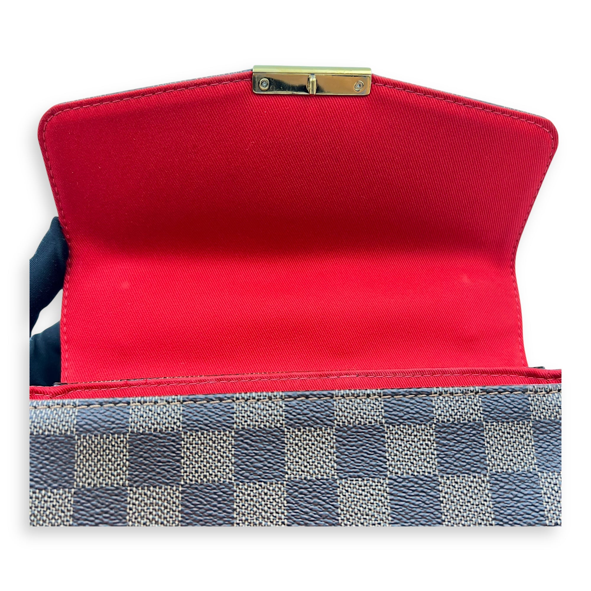 Croisette Top Handle Bag Brown in Coated Canvas, Gold hardware