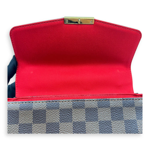 Croisette Top Handle Bag Brown in Coated Canvas, Gold hardware