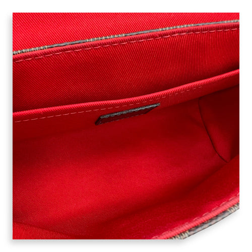 Croisette Top Handle Bag Brown in Coated Canvas, Gold hardware