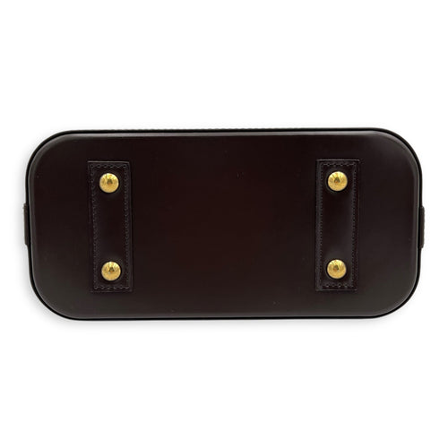 Alma Top Handle Bag BB Brown in Coated Canvas, Gold hardware