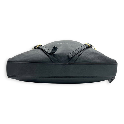 Voyou Medium Black Shoulder Bag in Calfskin, Mixed hardware