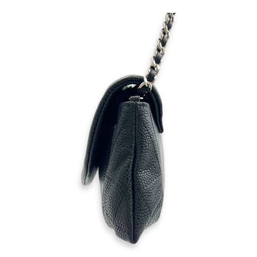 CC Crossbody Bag Black in Caviar Leather, Silver hardware