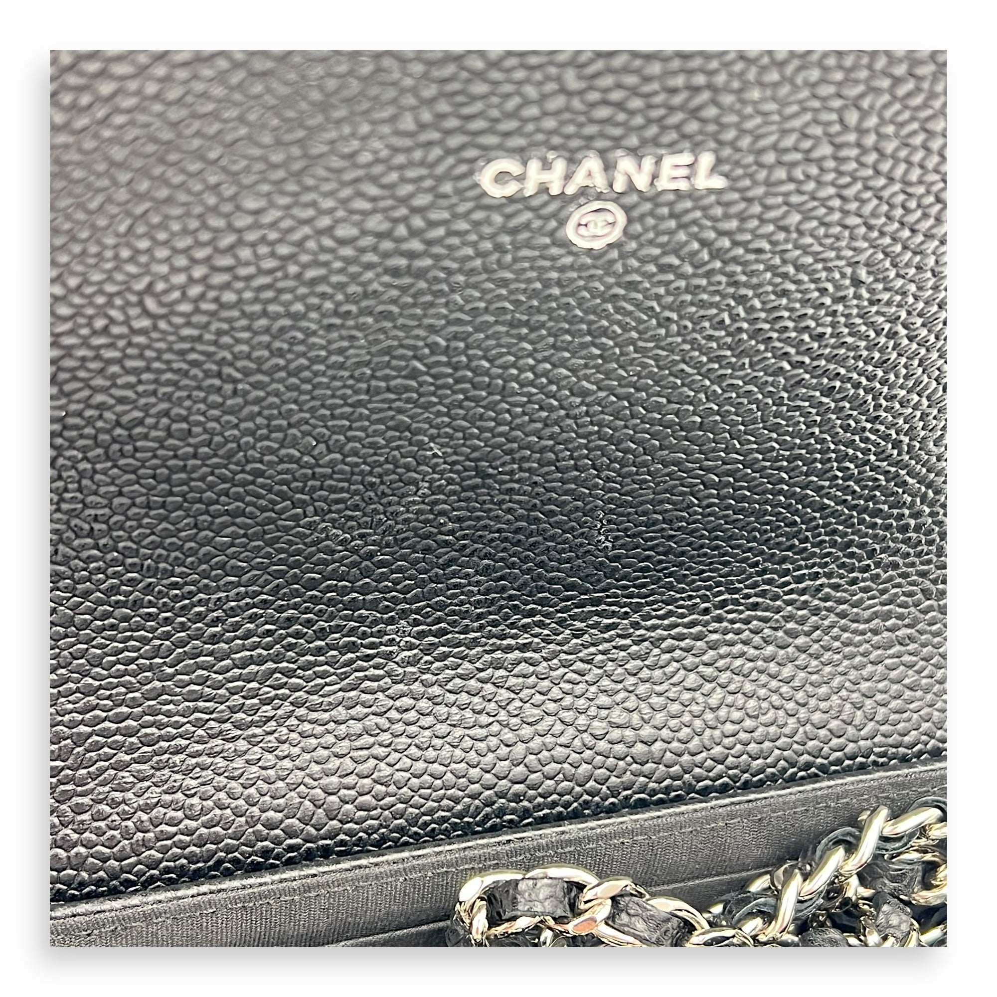 CC Crossbody Bag Black in Caviar Leather, Silver hardware