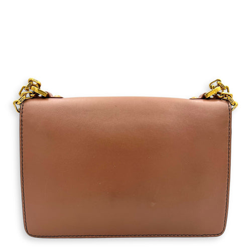 J'adior Shoulder Bag Beige in Calfskin, Gold hardware
