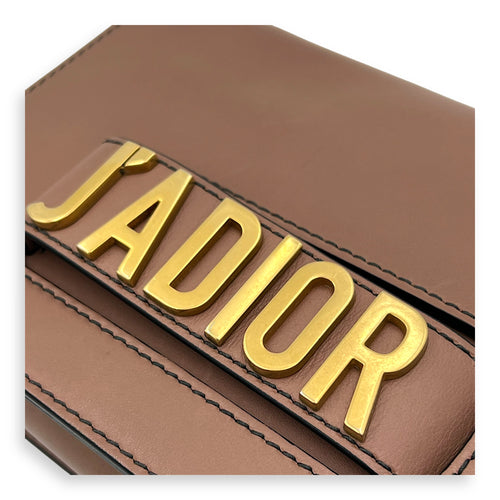 J'adior Shoulder Bag Beige in Calfskin, Gold hardware