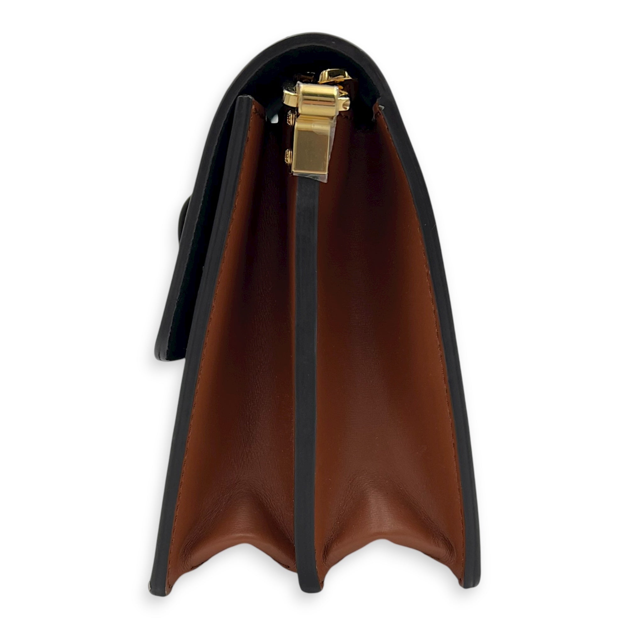 Dauphine MM Brown Shoulder Bag in Monogram Coated Canvas, Gold hardware