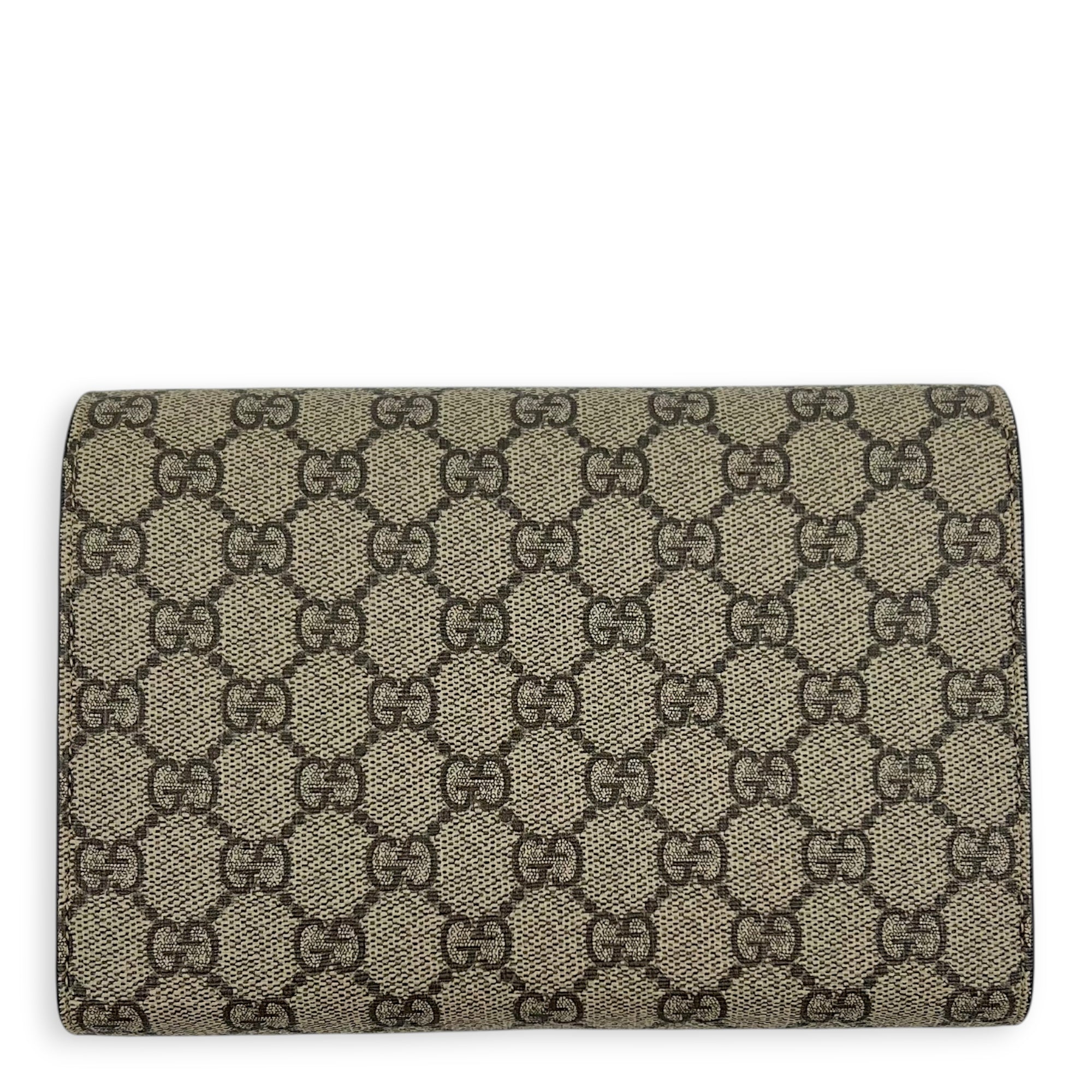 Dionysus Wallet On Chain Grey in Coated Canvas, Silver hardware