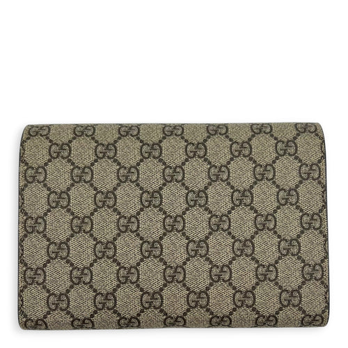 Dionysus Wallet On Chain Grey in Coated Canvas, Silver hardware