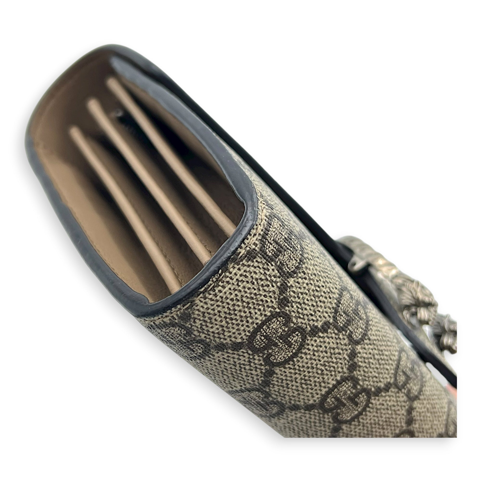 Dionysus Wallet On Chain Grey in Coated Canvas, Silver hardware