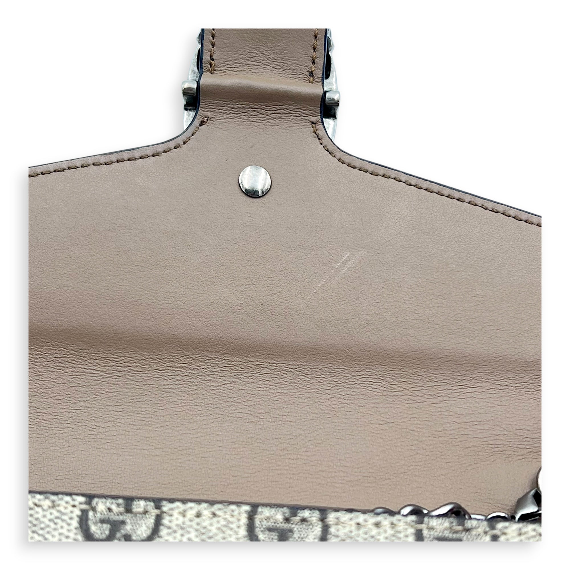 Dionysus Wallet On Chain Grey in Coated Canvas, Silver hardware