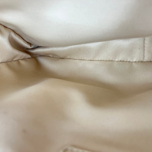 GST Tote Bag Beige in Caviar Leather, Silver hardware