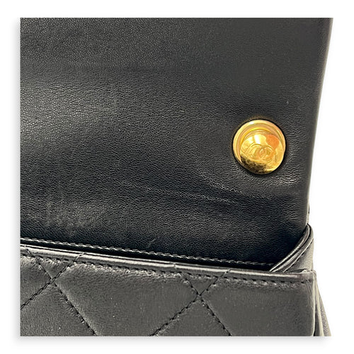 CC Flap Crossbody Bag Mini Black in Calfskin, Gold hardware