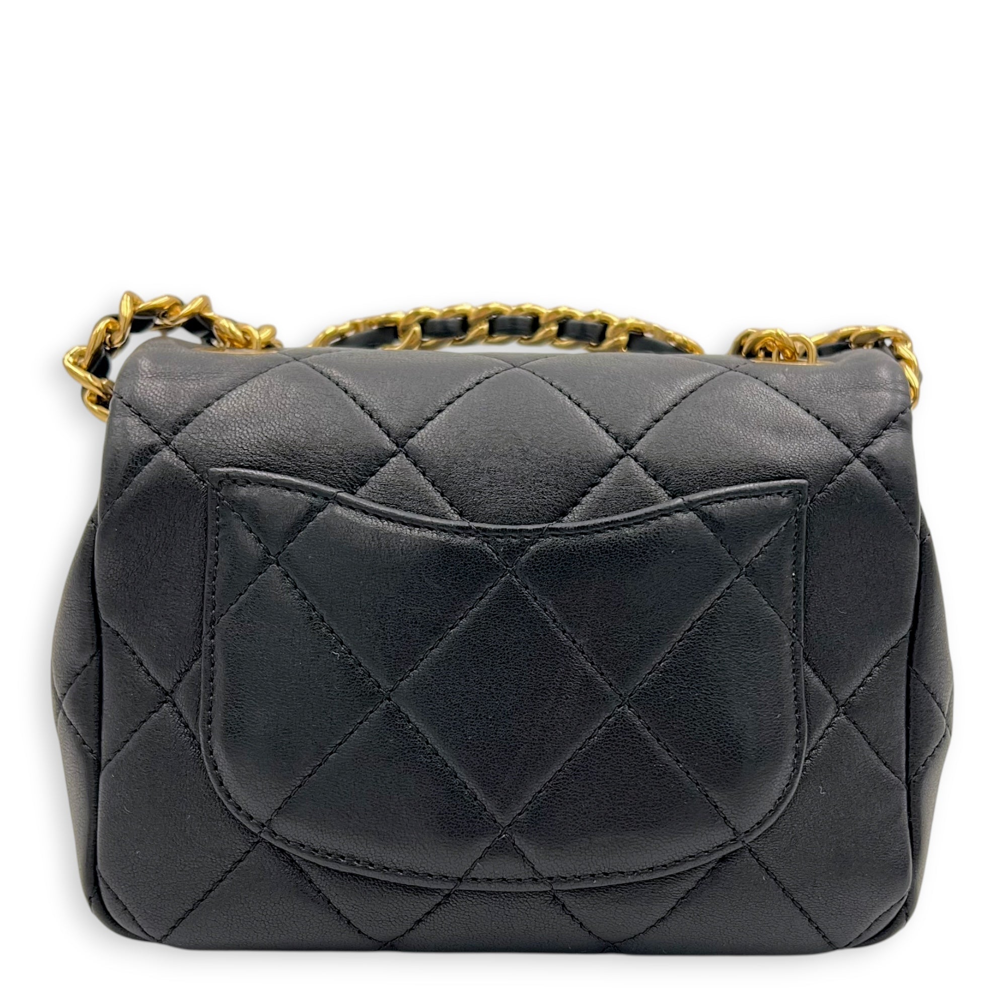 CC Flap Crossbody Bag Mini Black in Calfskin, Gold hardware