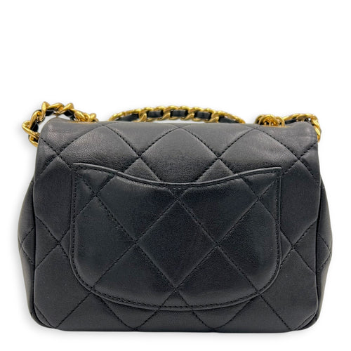 CC Flap Crossbody Bag Mini Black in Calfskin, Gold hardware