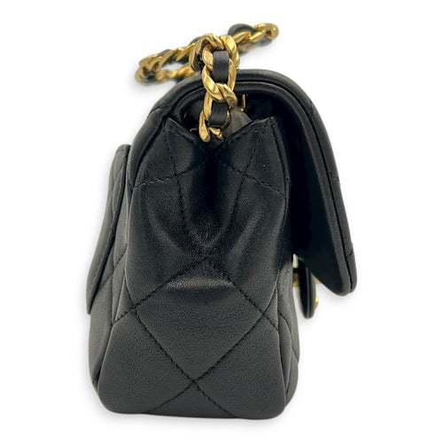 CC Flap Crossbody Bag Mini Black in Calfskin, Gold hardware
