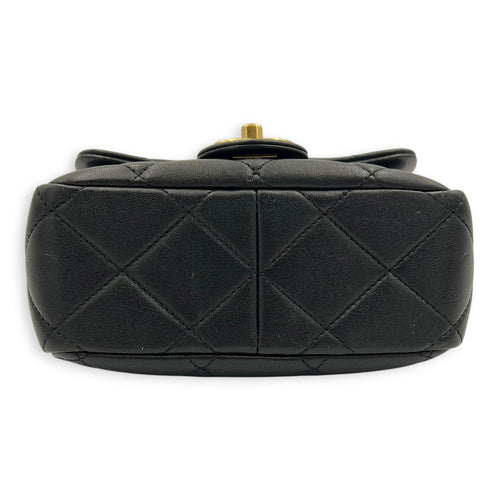 CC Flap Crossbody Bag Mini Black in Calfskin, Gold hardware