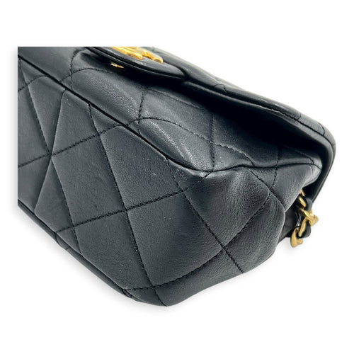CC Flap Crossbody Bag Mini Black in Calfskin, Gold hardware