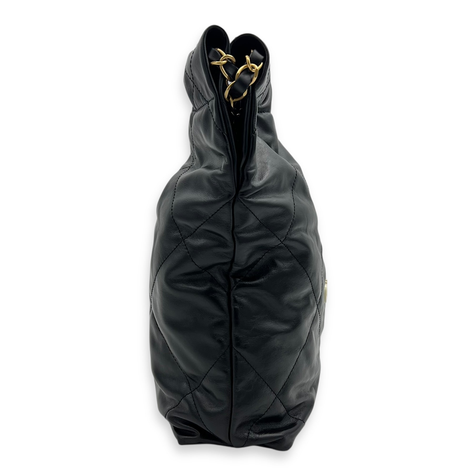 22 Tote Tote Bag Small Black in Calfskin, Gold hardware