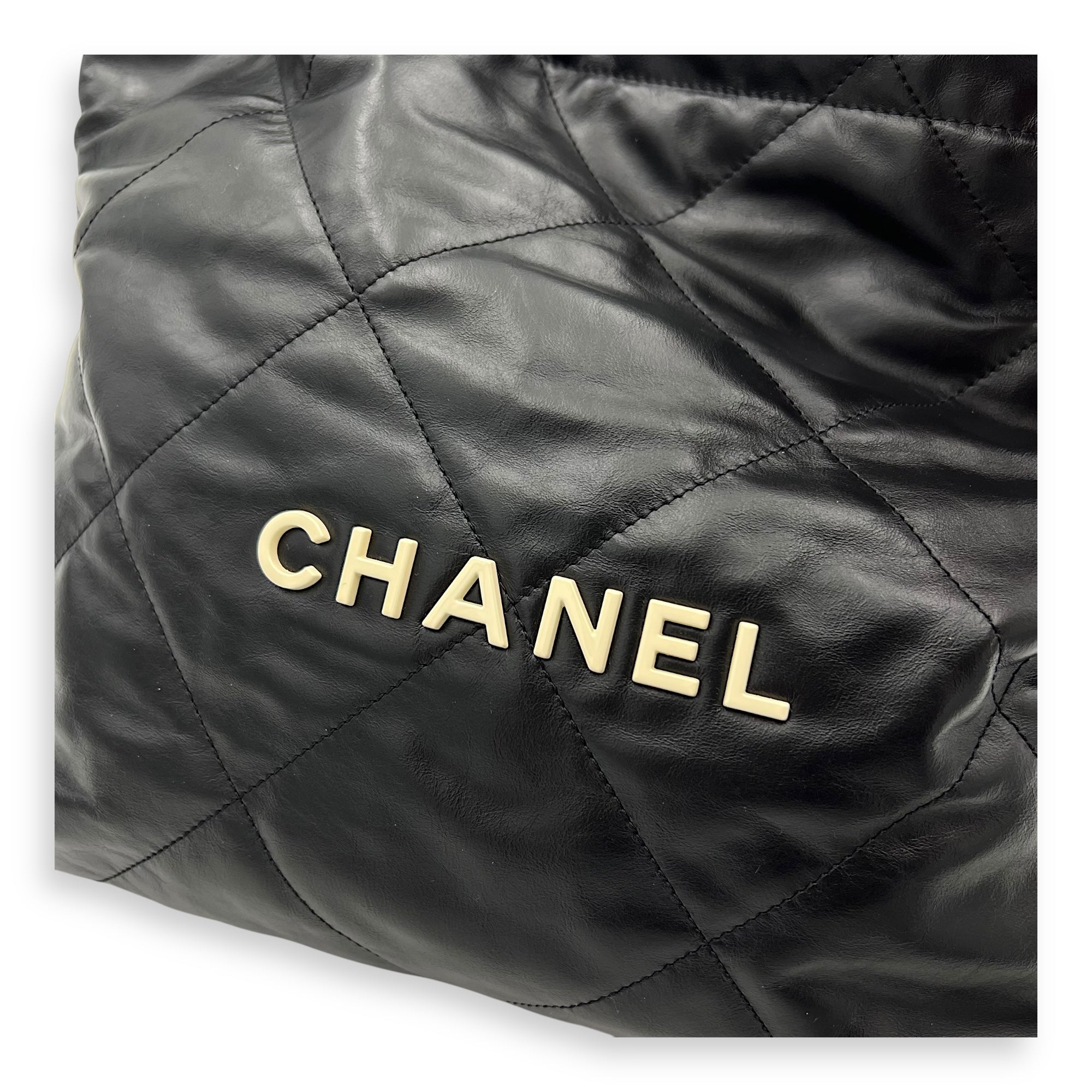 22 Tote Tote Bag Small Black in Calfskin, Gold hardware