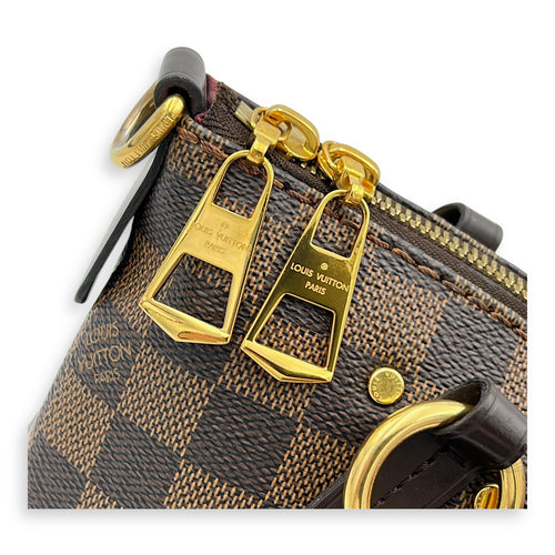 Lymington Top Handle Bag Brown in Coated Canvas, Gold hardware