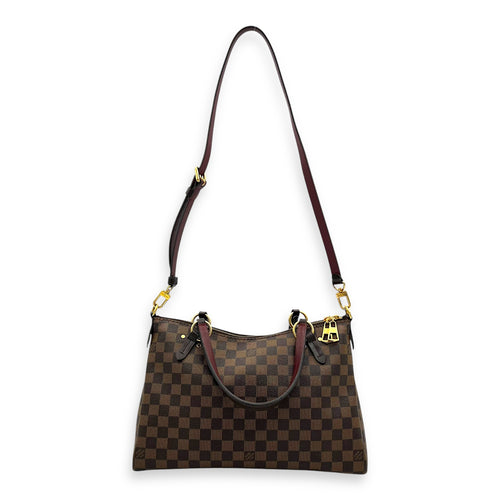 Lymington Top Handle Bag Brown in Coated Canvas, Gold hardware