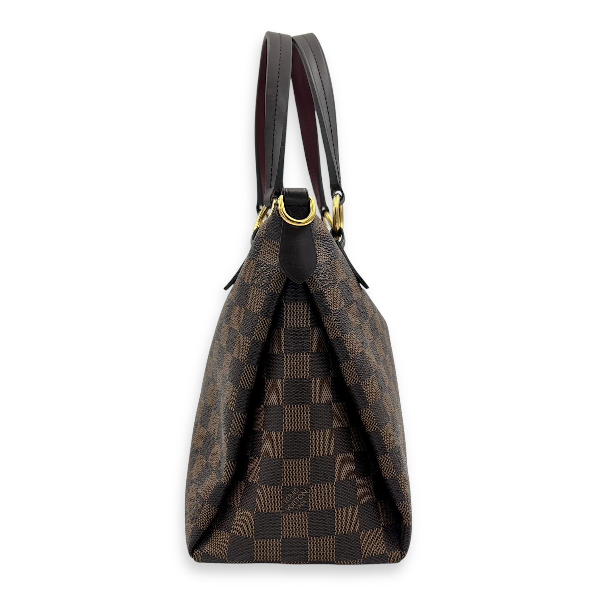 Lymington Top Handle Bag Brown in Coated Canvas, Gold hardware