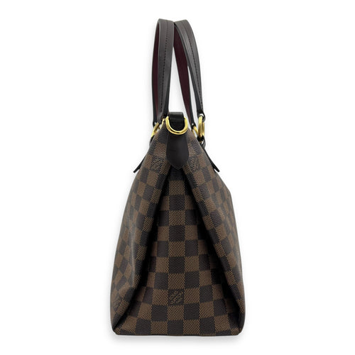 Lymington Top Handle Bag Brown in Coated Canvas, Gold hardware