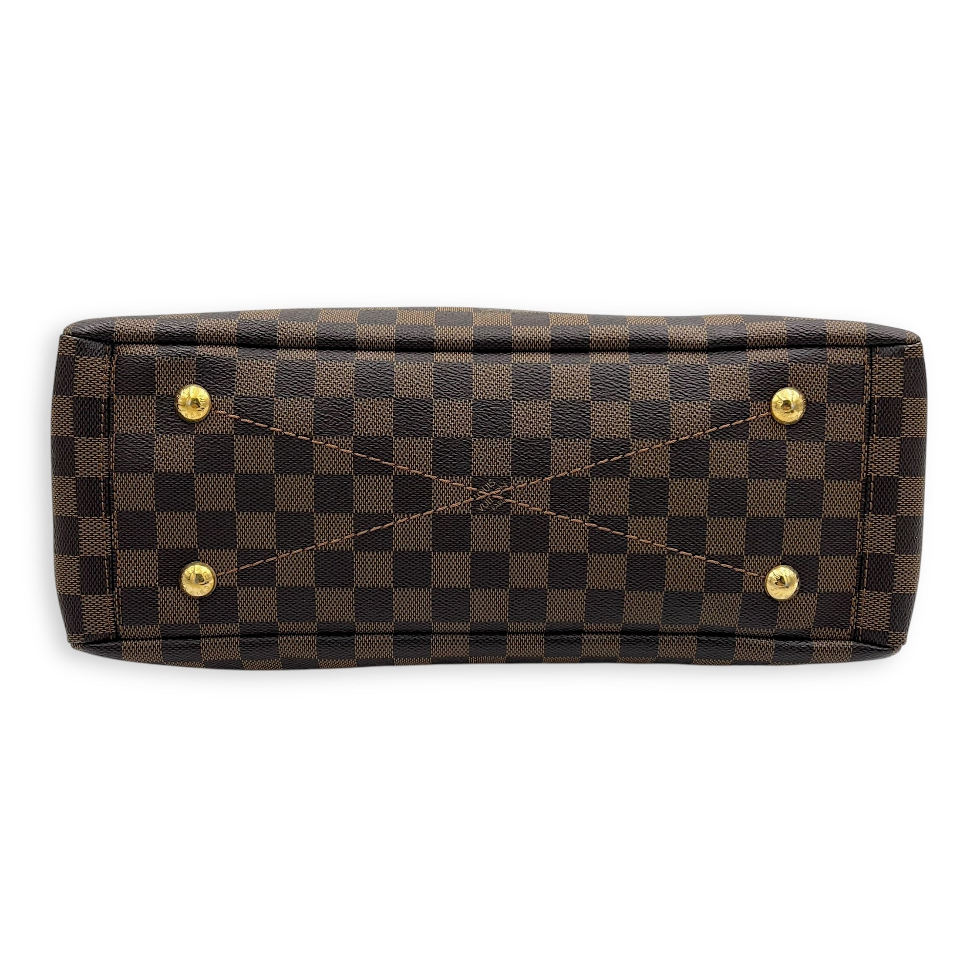 Lymington Top Handle Bag Brown in Coated Canvas, Gold hardware