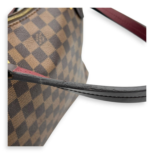 Lymington Top Handle Bag Brown in Coated Canvas, Gold hardware