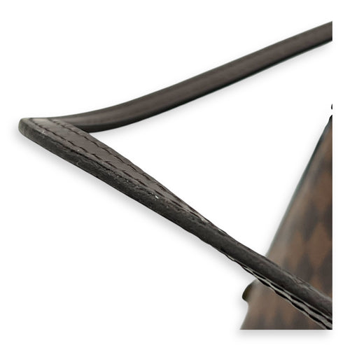 Neverfull MM Brown Tote Bag in Coated Canvas, Gold hardware