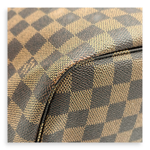 Neverfull MM Brown Tote Bag in Coated Canvas, Gold hardware